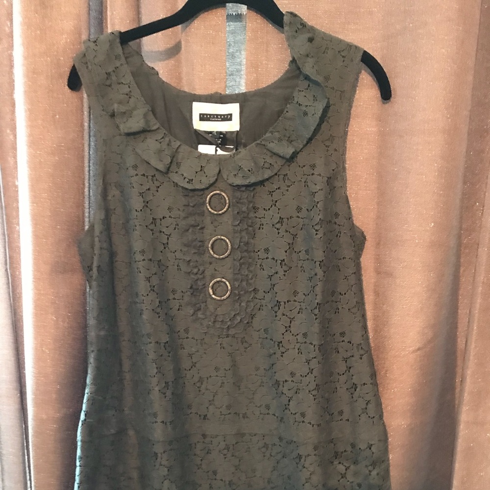 Anthropologie Sanctuary Brown Lace Tunic
